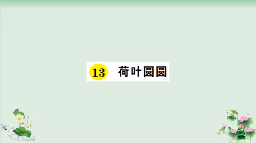 (部编版)小学语文一级下册《荷叶圆圆》PPT公开课课件