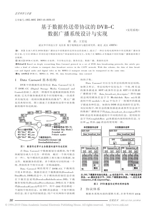 基于数据传送带协议的DVB_C数据广播系统设计与实现