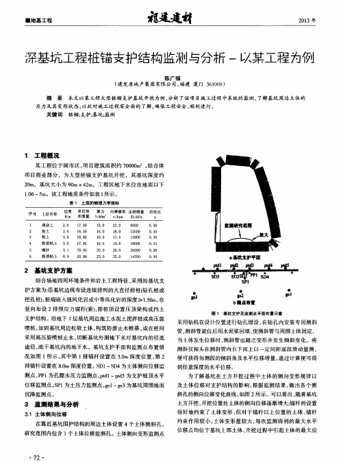 深基坑工程桩锚支护结构监测与分析——以某工程为例