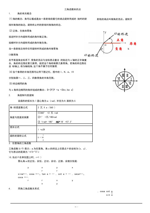 三角函数知识点整理