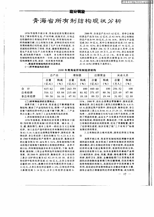 青海省所有制结构现状分析