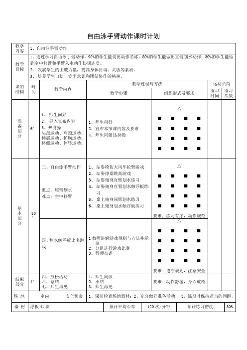 人教版五年级体育下册《 游泳 1.熟悉水性练习(水中行走、陆上和水中呼吸、展体浮体等)》公开课教案_5