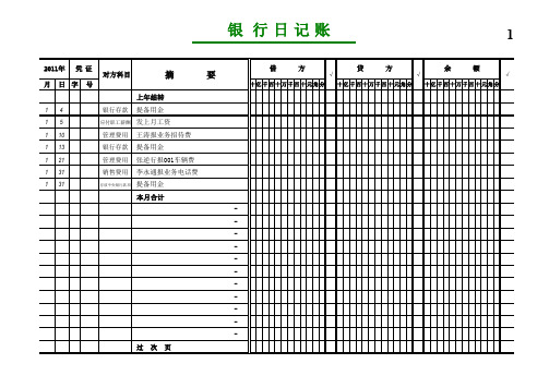 现金_银行日记账自动表格