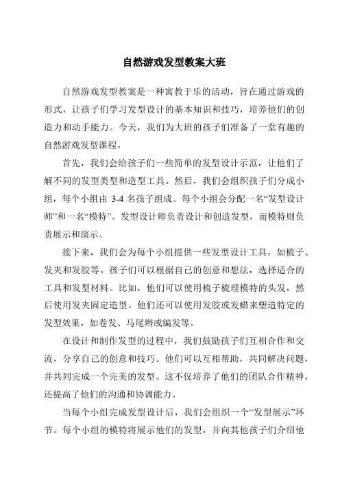 自然游戏发型教案大班