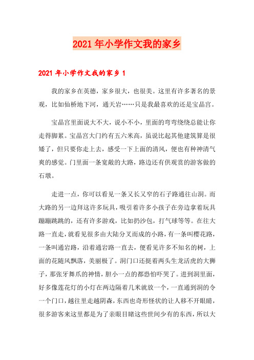 2021年小学作文我的家乡