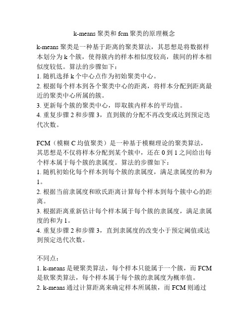 k-means聚类和fcm聚类的原理概念