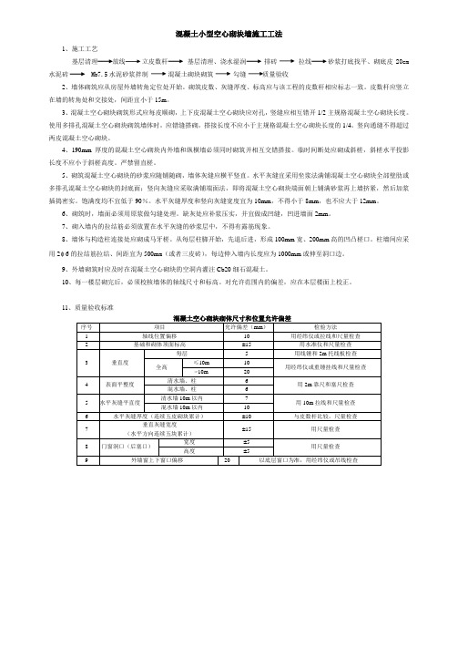 混凝土小型空心砌块砌墙工法