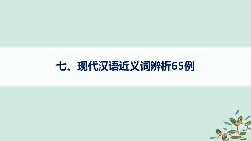 高考语文一轮总复习必备知识随身记七现代汉语近义词辨析65例课件