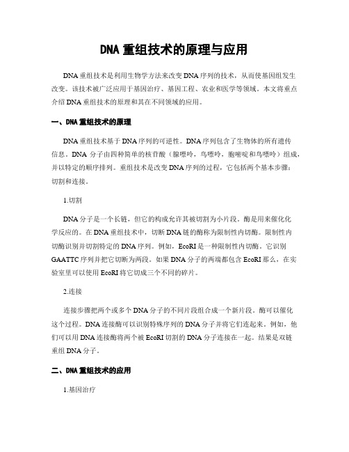 DNA重组技术的原理与应用