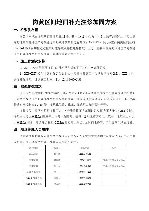 地面补充注浆加固方案