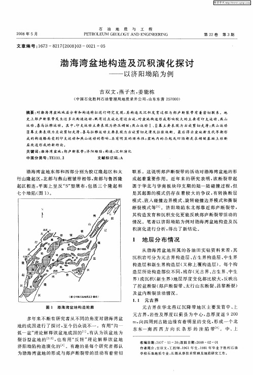 渤海湾盆地构造及沉积演化探讨——以济阳坳陷为例