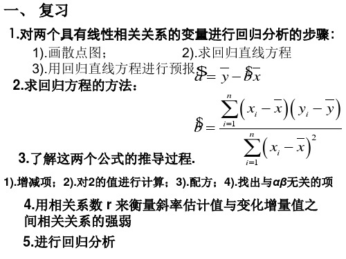 回归分析的基本思想 及其初步应用(PPT)4-4