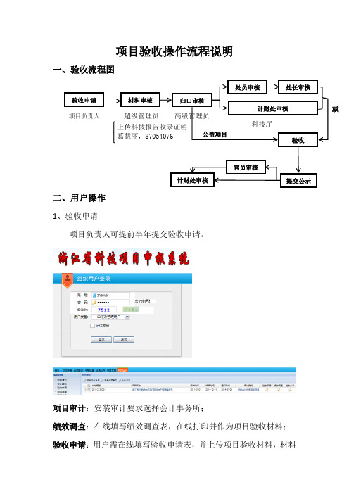 项目验收操作流程说明