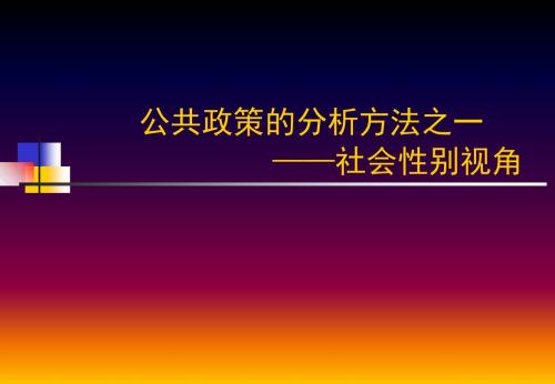 5社会性别与公共政策-文档资料