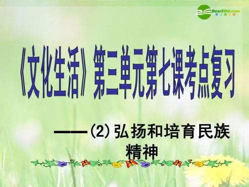 九年级政治 弘扬和培育民族精神课件 鲁教版