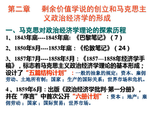 第二章  剩余价值学说的创立和马克思主义政治经济学的形成