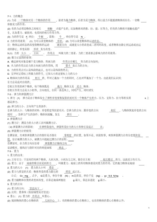 新版新人教版八年级物理下册力学知识点-新版.pdf