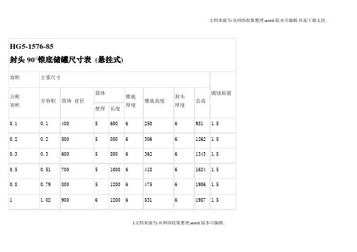 各储罐标准尺寸