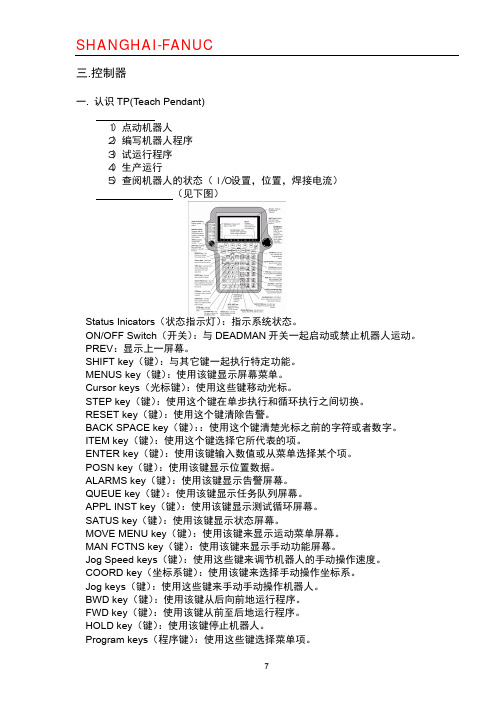 FAnuc机器人控制器按键提示