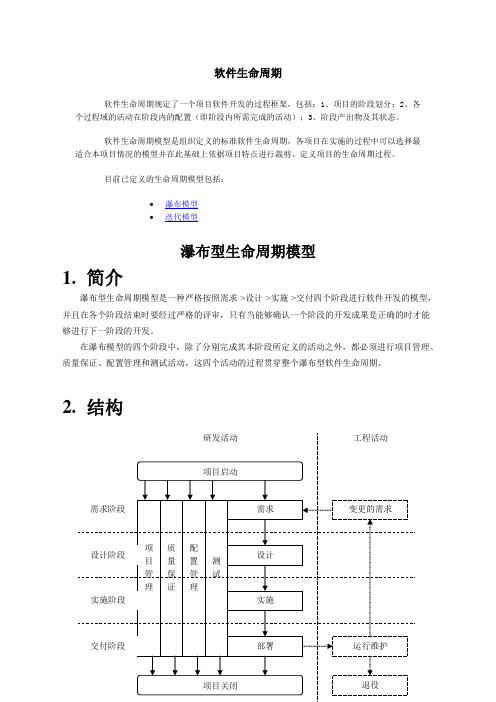 瀑布型生命周期模型