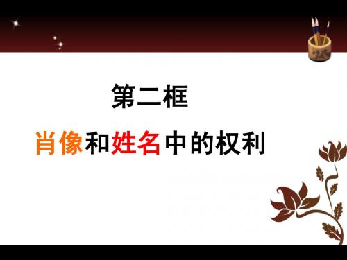 八年级下册思想品德人教版课件   第二框 肖像和姓名中的权利