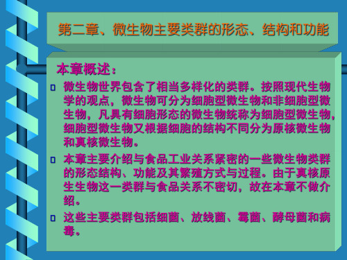 第二章微生物主要类群的形态结构和功能