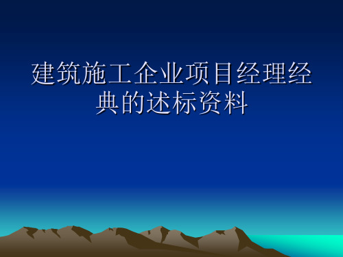 建筑施工企业项目经理经典的述标资料.ppt