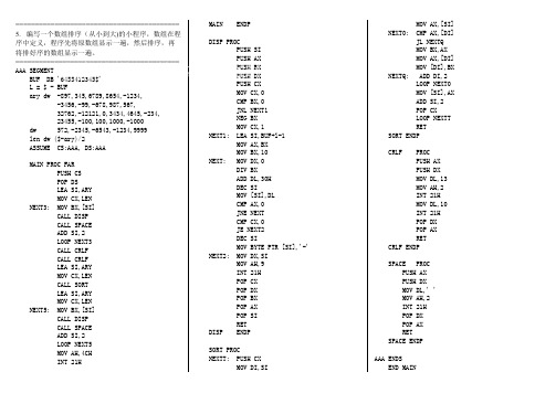 (完整版)8086汇编经典例程,推荐文档