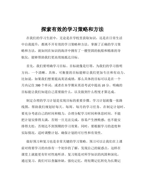 探索有效的学习策略和方法