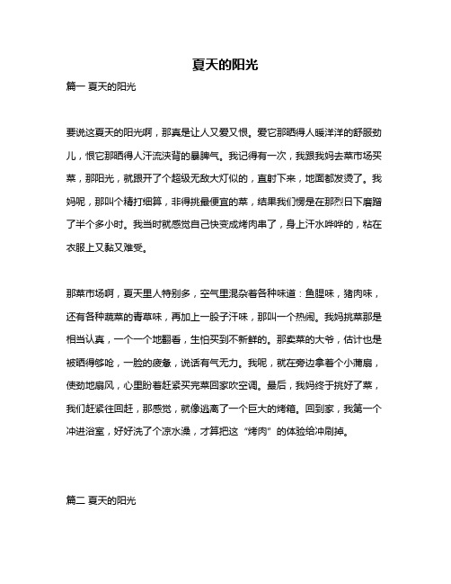 作文《夏天的阳光》