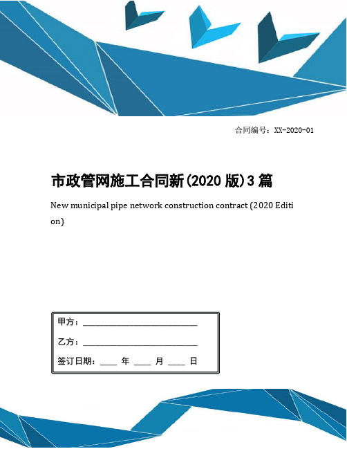 市政管网施工合同新(2020版)3篇