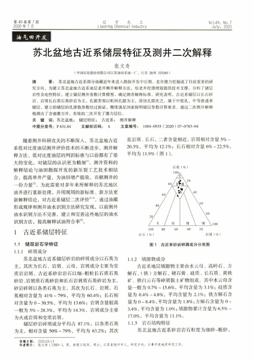 苏北盆地古近系储层特征及测井二次解释