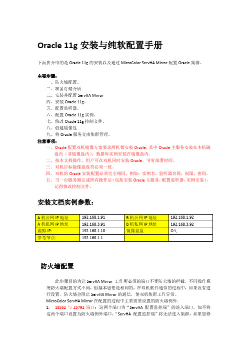 Oracle11g安装与纯软配置手册