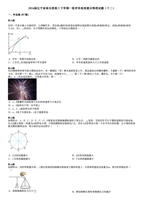 2024届辽宁省部分校高三下学期一轮评价高效提分物理试题(十二)