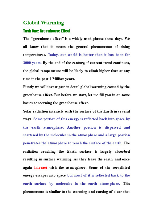 unit5globalwarming视听说文本与练习答案