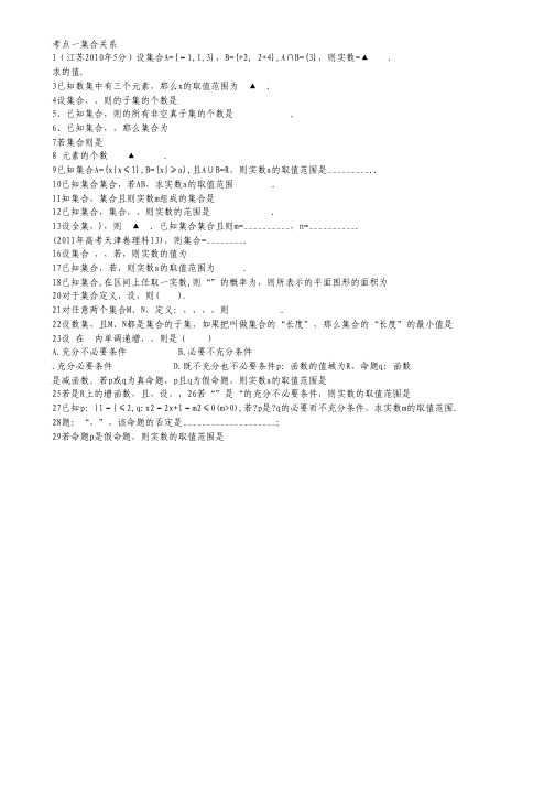 江苏省无锡新领航教育咨询有限公司高三数学《集合和逻辑关系》重点难点串讲一(学生版).pdf