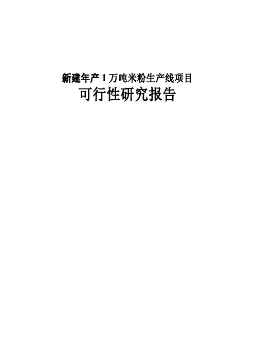 新建年产1万吨米粉生产线项目可行性研究报告