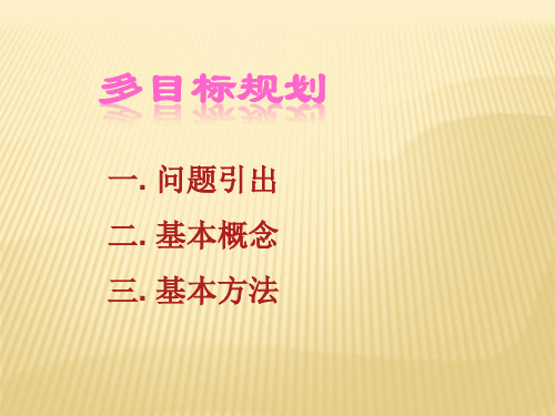 数学建模优化之多目标规划