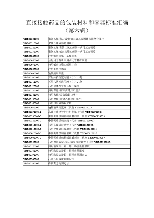 药包材标准汇编第六辑