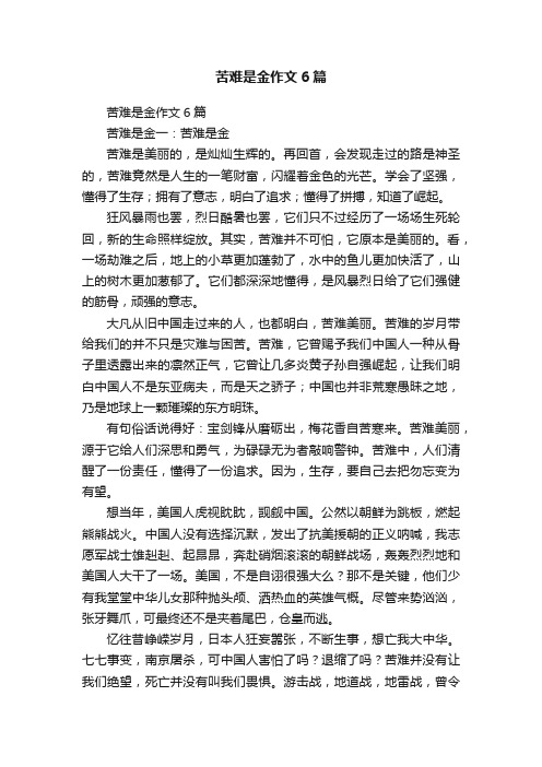 苦难是金作文6篇