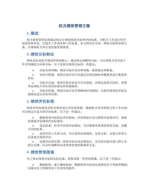 机关绩效管理方案