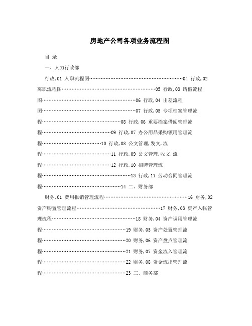 房地产公司各项业务流程图