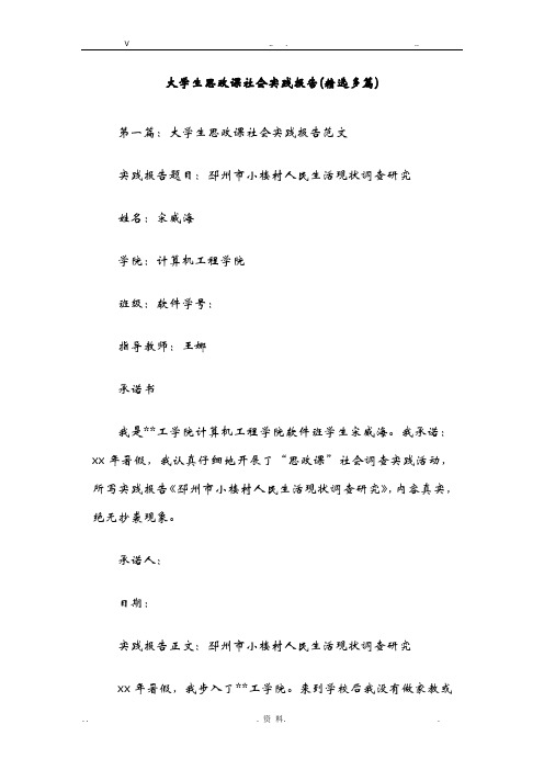 大学生思政课社会实践报告
