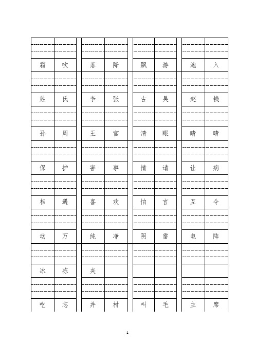 人教版语文一年级下册二类字注音