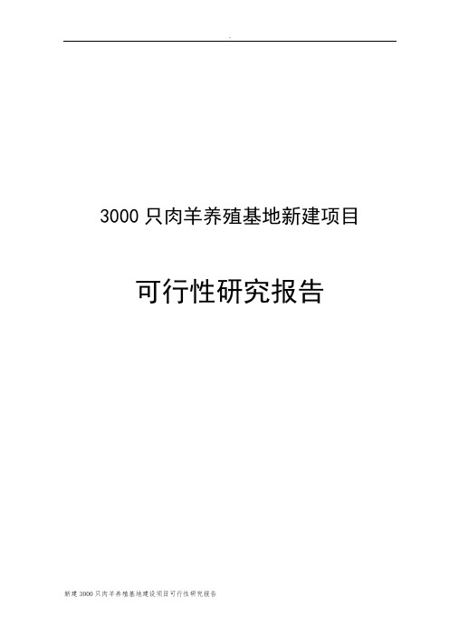 新建3000只肉羊养殖基地建设项目可行性研究报告