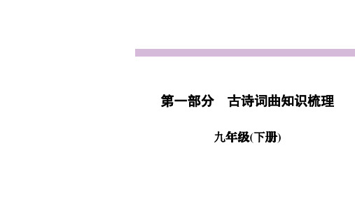 2022四川中考语文复习第一部分 古诗词曲知识梳理九年级下册  课件