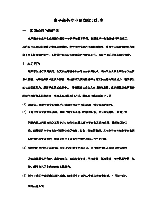 电子商务专业顶岗实习标准