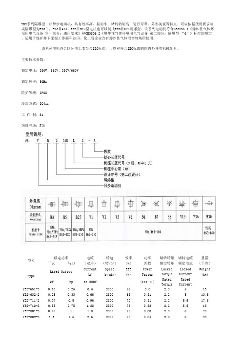 YB2电机型号说明