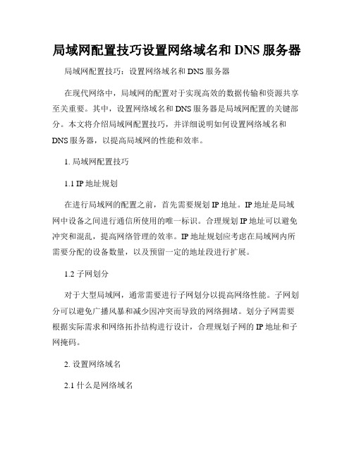 局域网配置技巧设置网络域名和DNS服务器