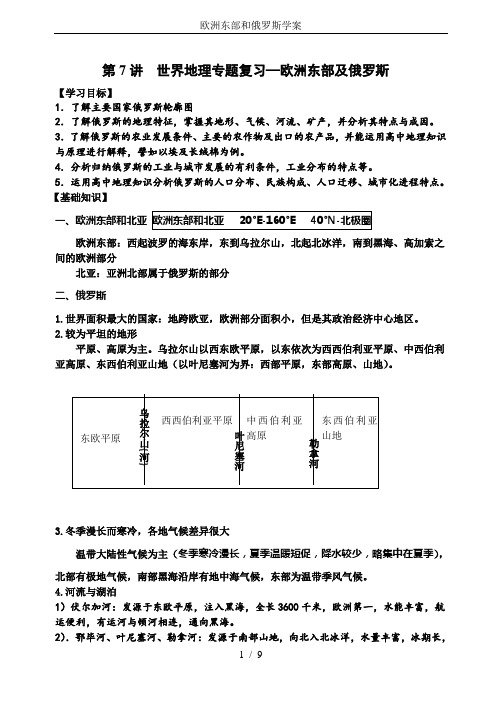 欧洲东部和俄罗斯学案